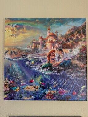 Brand New Thomas Kinkade Disney The Little Mermaid Gallery Wrapped Print
